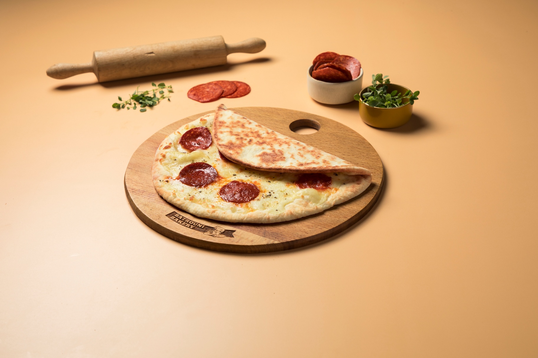 Pepperoni & Cheese Manoushe